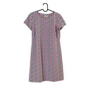 Katherine Way Short Sleeve A-Line T-Shirt Sun Protection Dress, Pink Navy White